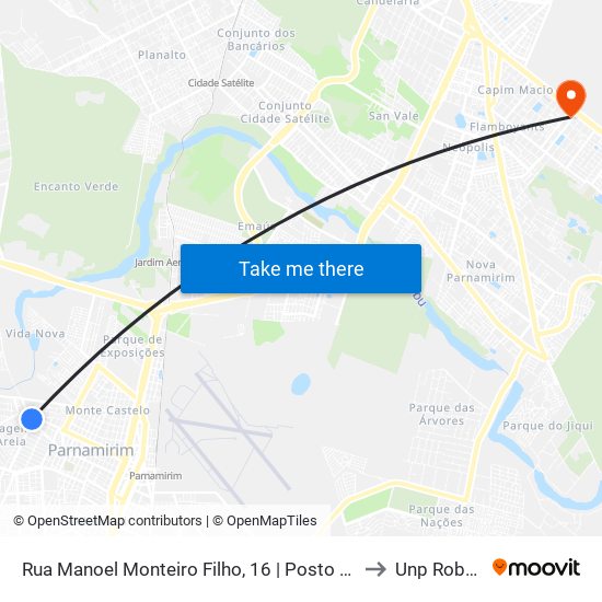 Rua Manoel Monteiro Filho, 16 | Posto De Saúde De Passagem De Areia to Unp Roberto Freire map