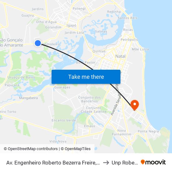 Av. Engenheiro Roberto Bezerra Freire, 1017 | Posto Santo Antônio to Unp Roberto Freire map