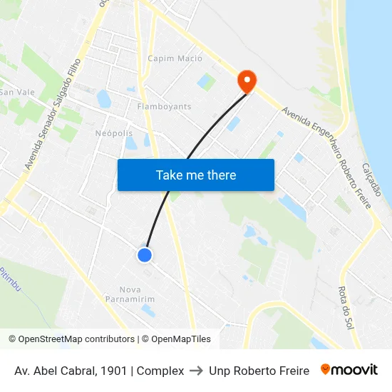 Av. Abel Cabral, 1901 | Complex to Unp Roberto Freire map