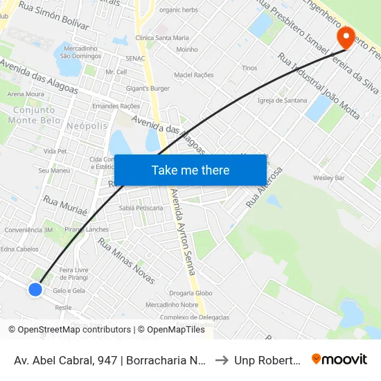 Av. Abel Cabral, 947 | Borracharia Nova Parnamirim to Unp Roberto Freire map