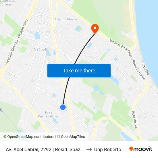 Av. Abel Cabral, 2292 | Resid. Spazio Nimbus to Unp Roberto Freire map