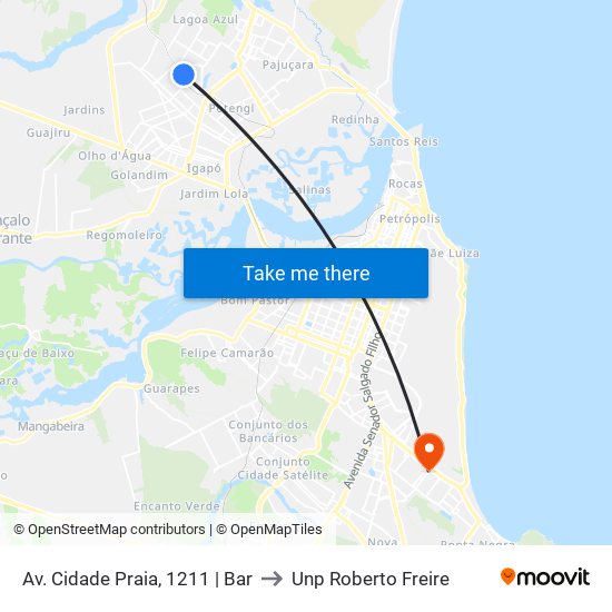 Av. Cidade Praia, 1211 | Bar to Unp Roberto Freire map