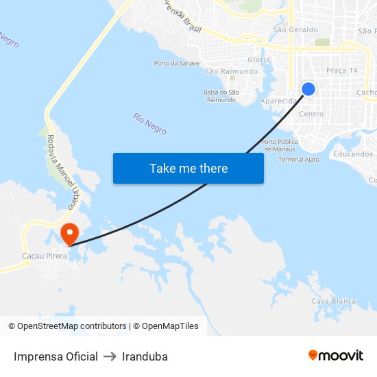 Imprensa Oficial to Iranduba map