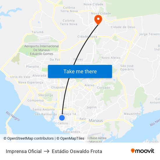 Imprensa Oficial to Estádio Oswaldo Frota map