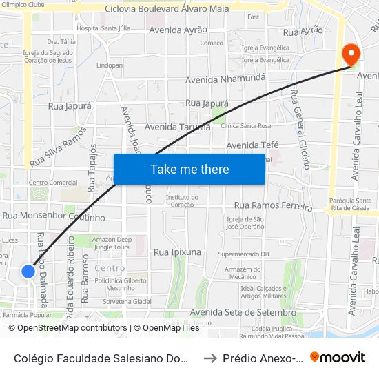 Colégio Faculdade Salesiano Dom Bosco to Prédio Anexo- Esa map