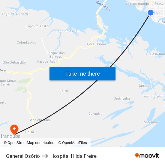 General Osório to Hospital Hilda Freire map