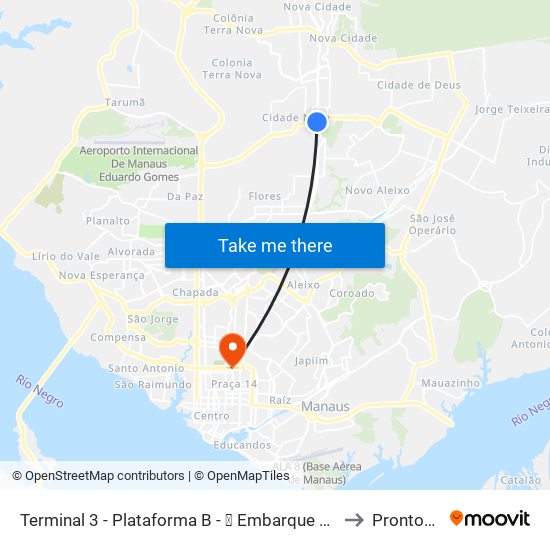Terminal 3 - Plataforma B - ➓ Embarque Cachoeirinha to Prontocord map