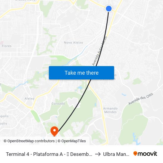 Terminal 4 - Plataforma A - ➋ Desembarque to Ulbra Manaus map