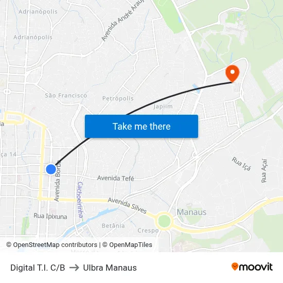 Digital T.I. C/B to Ulbra Manaus map