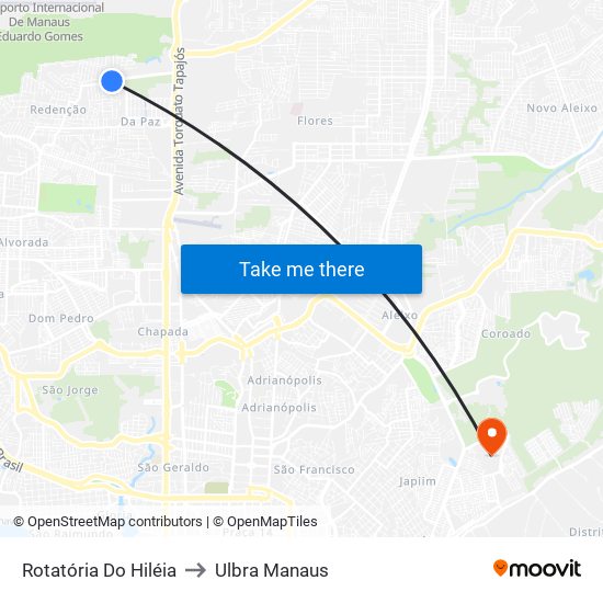 Rotatória Do Hiléia to Ulbra Manaus map