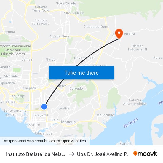 Instituto Batista Ida Nelson C/B to Ubs Dr. José Avelino Pereira map