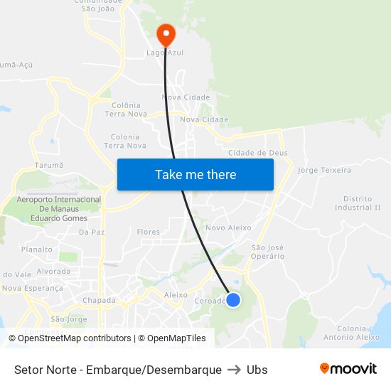 Setor Norte - Embarque/Desembarque to Ubs map