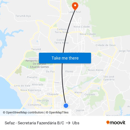 Sefaz - Secretaria Fazendária B/C to Ubs map