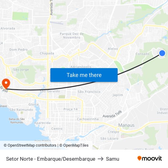 Setor Norte - Embarque/Desembarque to Samu map