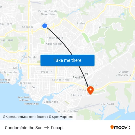 Condomínio the Sun to Fucapi map