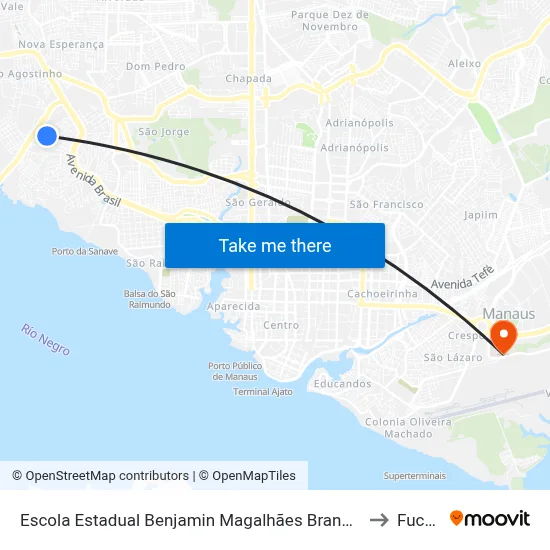 Escola Estadual Benjamin Magalhães Brandão C/B to Fucapi map
