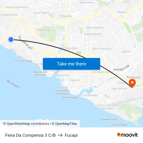 Feira Da Compensa 3 C/B to Fucapi map