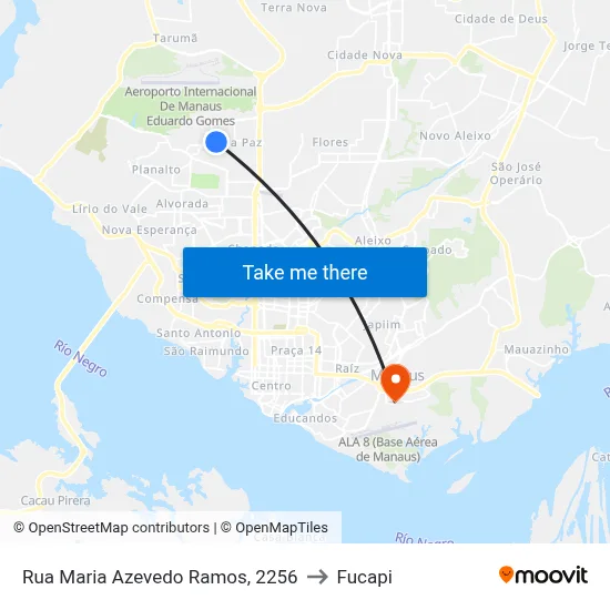 Rua Maria Azevedo Ramos, 2256 to Fucapi map