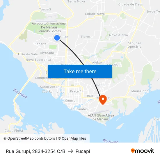 Rua Gurupi, 2834-3254 C/B to Fucapi map