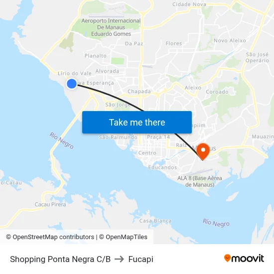 Shopping Ponta Negra C/B to Fucapi map