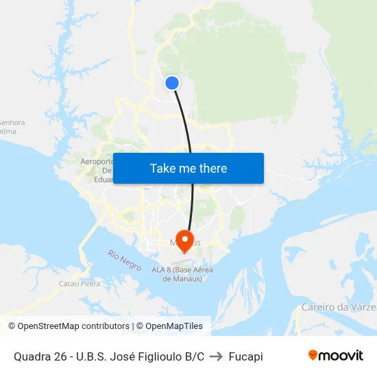 Quadra 26 - U.B.S. José Figlioulo B/C to Fucapi map