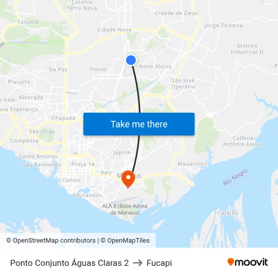 Ponto Conjunto Águas Claras 2 to Fucapi map