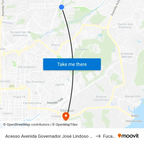 Acesso Avenida Governador José Lindoso B/C to Fucapi map