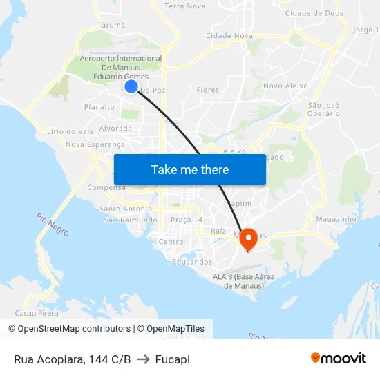 Rua Acopiara, 144 C/B to Fucapi map