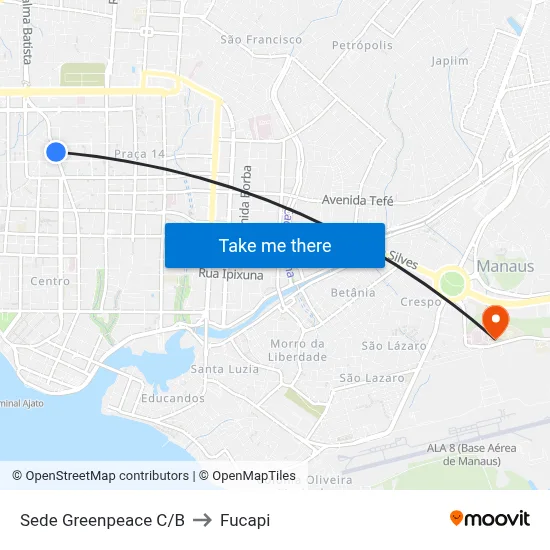 Sede Greenpeace C/B to Fucapi map