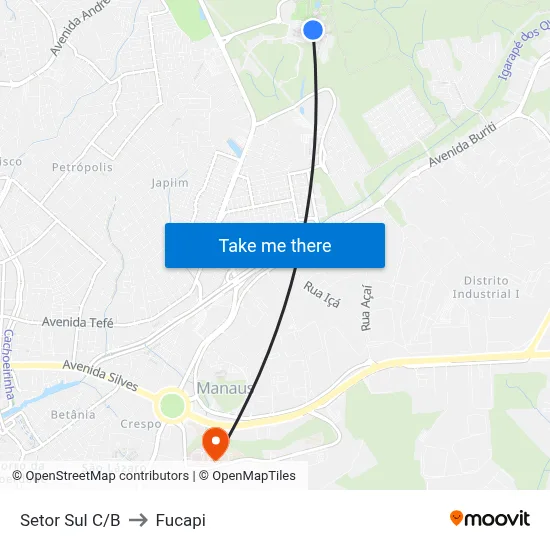 Setor Sul C/B to Fucapi map
