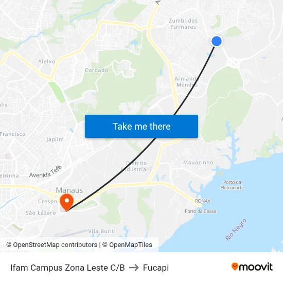 Ifam Campus Zona Leste C/B to Fucapi map