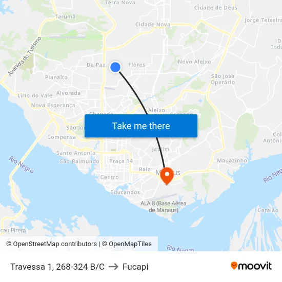 Travessa 1, 268-324 B/C to Fucapi map