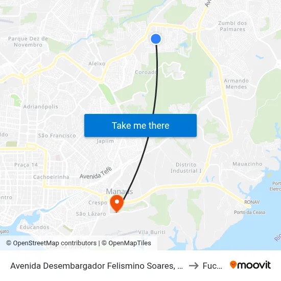 Avenida Desembargador Felismino Soares, 61 B/C to Fucapi map