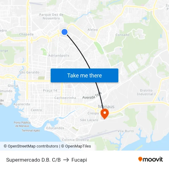 Supermercado D.B. C/B to Fucapi map