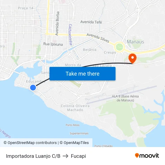Importadora Luanjo C/B to Fucapi map