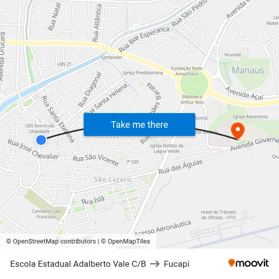 Escola Estadual Adalberto Vale C/B to Fucapi map
