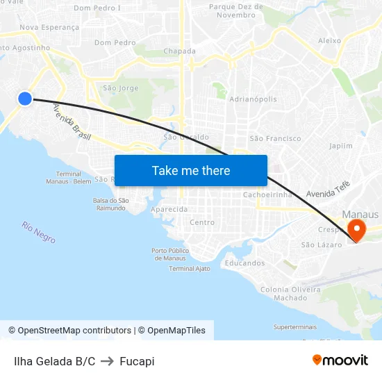 Ilha Gelada B/C to Fucapi map