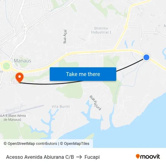Acesso Avenida Abiurana C/B to Fucapi map