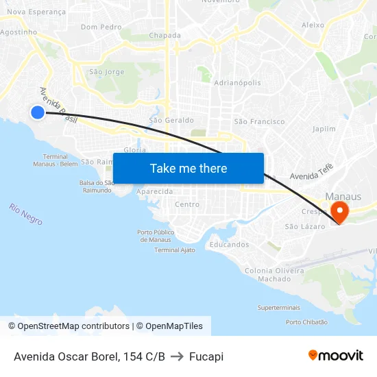 Avenida Oscar Borel, 154 C/B to Fucapi map