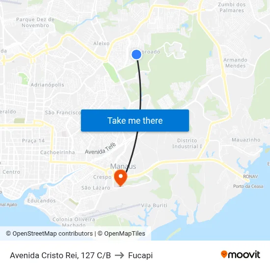 Avenida Cristo Rei, 127 C/B to Fucapi map