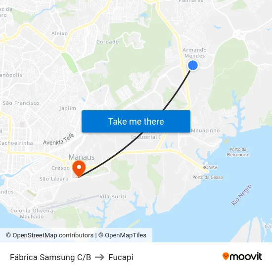 Fábrica Samsung C/B to Fucapi map