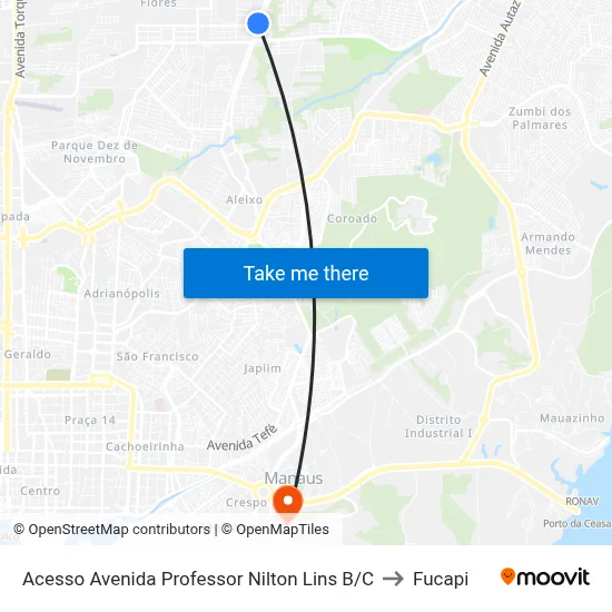 Acesso Avenida Professor Nilton Lins B/C to Fucapi map