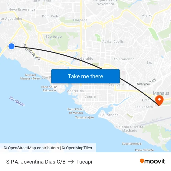 S.P.A. Joventina Dias C/B to Fucapi map