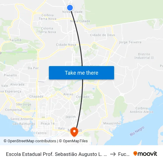 Escola Estadual Prof. Sebastião Augusto L. Filho B/T to Fucapi map