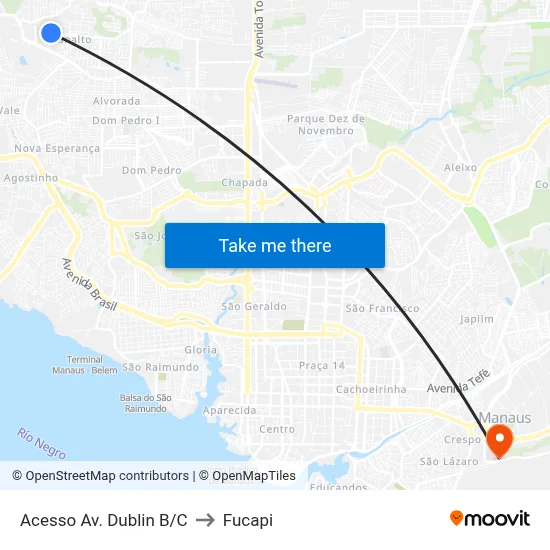 Acesso Av. Dublin B/C to Fucapi map