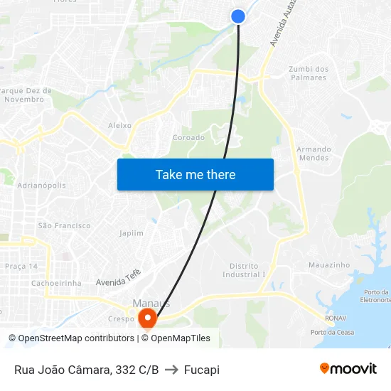 Rua João Câmara, 332 C/B to Fucapi map
