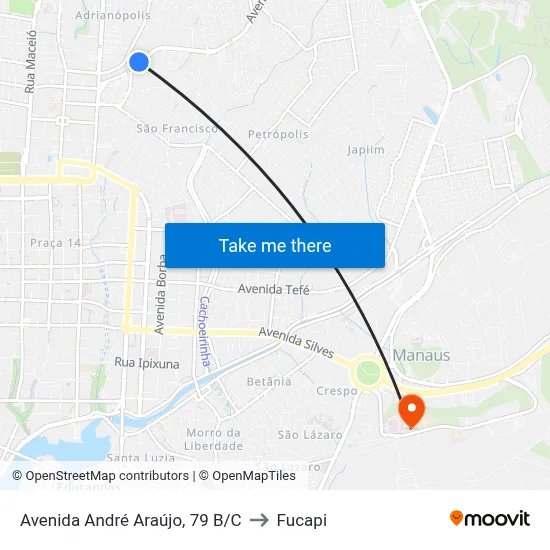 Avenida André Araújo, 79 B/C to Fucapi map