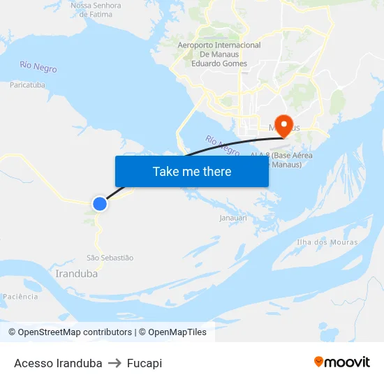 Acesso Iranduba to Fucapi map