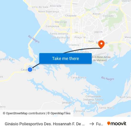 Ginásio Poliesportivo Des. Hosannah F. De Menezes (Cacau) to Fucapi map