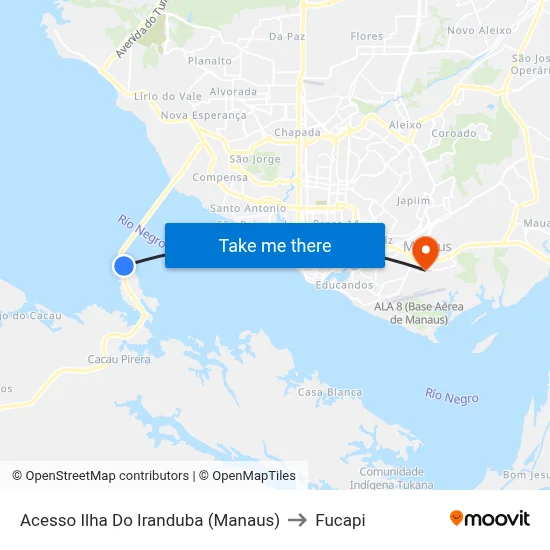 Acesso Ilha Do Iranduba (Manaus) to Fucapi map
